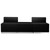 Flash Furniture ZB-803-670-SET-BK-GG Black LeatherSoft with Brushed Stainless Steel Base Modular Hercules Alon Series Reception Configuration