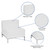 Flash Furniture ZB-IMAG-MIDDLE-WH-GG White LeatherSoft Upholstery Seat and Back Hercules Imagination Series Middle Chair