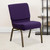 Flash Furniture FD-CH0221-4-GV-ROY-BAS-GG Royal Purple 21.25" Width Steel Book Rack with Communion Cup Holder Gold Vein Frame Hercules Series Extra Wide Stacking Church Chair