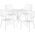 Flash Furniture CO-35RD-02CHR4-WH-GG 28" H White Steel Round Patio Table Set with 4 Chairs