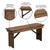 Flash Furniture XA-B-40X12-GG 40.25" W x 12" D x 17.75" H 3/4" Thick Solid Pine Plank Top Hercules Series Folding Rustic Farm Bench