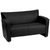Flash Furniture 222-2-BK-GG Black LeatherSoft with Brushed Aluminum Feet Hercules Majesty Series Reception Loveseat