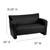 Flash Furniture 222-2-BK-GG Black LeatherSoft with Brushed Aluminum Feet Hercules Majesty Series Reception Loveseat