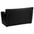Flash Furniture 222-2-BK-GG Black LeatherSoft with Brushed Aluminum Feet Hercules Majesty Series Reception Loveseat