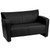 Flash Furniture 222-2-BK-GG Black LeatherSoft with Brushed Aluminum Feet Hercules Majesty Series Reception Loveseat