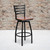 Flash Furniture XU-6F8B-LADSWVL-CHYW-GG Cherry Finish Plywood Swivel Seat with Metal Ladder Back Hercules Series Bar Stool