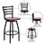 Flash Furniture XU-6F8B-LADSWVL-CHYW-GG Cherry Finish Plywood Swivel Seat with Metal Ladder Back Hercules Series Bar Stool