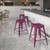 Flash Furniture ET-BT3503-24-PUR-GG Purple Galvanized Steel Counter Height with Drain Hole Seat Bar Stool