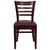 Flash Furniture XU-DGW0005LAD-MAH-BURV-GG Wood Ladder Back Burgundy Vinyl Upholstered Seat Hercules Series Restaurant Chair