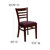 Flash Furniture XU-DGW0005LAD-MAH-BURV-GG Wood Ladder Back Burgundy Vinyl Upholstered Seat Hercules Series Restaurant Chair
