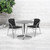 Flash Furniture TLH-ALUM-32RD-020BKCHR2-GG Black Steel Round Table Set with 2 Chairs