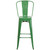 Flash Furniture CH-31320-30GB-GN-GG Green Galvanized Steel With Drain Hole In Seat Bar Stool