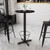 Flash Furniture XU-RD-24-BLKTB-T2222B-3CFR-GG Black Laminate Round Top PVC T-Mold Edge Table