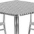 Flash Furniture TLH-ALUM-28SQ-017BCHR4-GG Steel Square Table Set with 4 Chairs