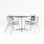Flash Furniture TLH-ALUM-28SQ-017BCHR4-GG Steel Square Table Set with 4 Chairs