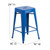 Flash Furniture CH-31320-24-BL-GG Blue Galvanized Steel Counter Height Backless Bar Stool