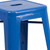 Flash Furniture CH-31320-24-BL-GG Blue Galvanized Steel Counter Height Backless Bar Stool