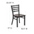 Flash Furniture XU-DG694BLAD-WALW-GG Metal Ladder Back .62" Thick Walnut Finish Plywood Seat Hercules Series Restaurant Chair