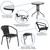 Flash Furniture TLH-071RD-037BK2-GG Black Steel Round Table Set with 2 Chairs