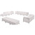 Flash Furniture ZB-IMAG-SET21-WH-GG White LeatherSoft With Integrated Stainless Steel Legs Modular Hercules Imagination Series Sofa Set, Lounge And Ottoman Set