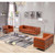 Flash Furniture ZB-REGAL-810-SET-COG-GG Cognac LeatherSoft With Integrated Stainless Steel Legs Hercules Regal Series Reception Set