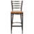 Flash Furniture XU-DG697BLAD-CLR-BAR-NATW-GG Natural Finish Seat With Ladder Back Steel Clear Coated Frame Hercules Series Restaurant Bar Stool