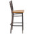 Flash Furniture XU-DG697BLAD-CLR-BAR-NATW-GG Natural Finish Seat With Ladder Back Steel Clear Coated Frame Hercules Series Restaurant Bar Stool