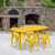 Flash Furniture ET-CT005-4-70-YL-GG Yellow Steel Rectangular Table Set with 4 Chairs