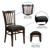 Flash Furniture XU-DGW0008VRT-WAL-BLKV-GG Vertical Wood Slat Back Black Vinyl Upholstered Seat Hercules Series Restaurant Chair