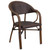 Flash Furniture SDA-AD642003R-2-GG Red Bamboo Dark Brown Rattan Seat and Curved Back Milano Series Patio Stacking Armchair