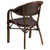 Flash Furniture SDA-AD642003R-2-GG Red Bamboo Dark Brown Rattan Seat and Curved Back Milano Series Patio Stacking Armchair