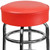 Flash Furniture XU-D-100-RED-GG Red Vinyl Double Ring Chrome Frame Hercules Series Bar Stool