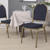 Flash Furniture FD-C03-ALLGOLD-H203774-GG Navy Blue Patterned Fabric Gold Powder Coated Frame Finish Hercules Series Stacking Banquet Chair