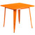 Flash Furniture ET-CT002-4-70-OR-GG Orange Steel Square Table Set with 4 Chairs