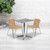 Flash Furniture TLH-ALUM-24SQ-020BGECHR2-GG 23.5" W x 23.5" D x 27.5" H Beige Steel Square Table Set with 2 Chairs
