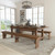 Flash Furniture XA-FARM-4-GG 96"W x 40"D x 30"H Folding Table With Wood Base Rectangular Antique Rustic Design Hercules Series Folding Farm Table Set
