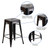 Flash Furniture CH-31320-24-BQ-GG Black-Antique Gold Galvanized Steel Counter Height Backless Bar Stool