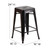 Flash Furniture CH-31320-24-BQ-GG Black-Antique Gold Galvanized Steel Counter Height Backless Bar Stool