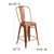 Flash Furniture ET-3534-24-POC-GG Copper Galvanized Steel Drain Holes In Seat Counter Height Bar Stool