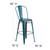 Flash Furniture ET-3534-30-KB-GG Kelly Blue/Teal Galvanized Steel Drain Holes In Seat Bar Stool