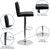 Flash Furniture CH-92066-BK-GG Black Vinyl with Contemporary Style Chrome Base Swivel Bar Stool
