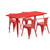 Flash Furniture ET-CT005-4-70-RED-GG Red Steel Rectangular Table Set with 4 Chairs