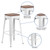 Flash Furniture CH-31320-30-WH-WD-GG White Textured Wood Seat With Galvanized Steel Backless Bar Stool