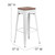 Flash Furniture CH-31320-30-WH-WD-GG White Textured Wood Seat With Galvanized Steel Backless Bar Stool
