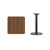 Flash Furniture XU-WALTB-2424-TR18-GG 24" W Square Walnut Laminated Dining Height Table with Round Pedestal Base