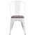 Flash Furniture CH-31230-WH-WD-GG White Metal Curved Back with Vertical Slat Textured Wood Seat Stacking Side Chair