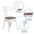Flash Furniture CH-31230-WH-WD-GG White Metal Curved Back with Vertical Slat Textured Wood Seat Stacking Side Chair