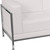 Flash Furniture ZB-IMAG-SET20-WH-GG White LeatherSoft With Integrated Stainless Steel Legs Modular Hercules Imagination Series Sofa Set, Chair And Ottoman Set