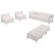 Flash Furniture ZB-IMAG-SET20-WH-GG White LeatherSoft With Integrated Stainless Steel Legs Modular Hercules Imagination Series Sofa Set, Chair And Ottoman Set