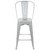 Flash Furniture CH-31320-24GB-SIL-GG Silver Galvanized Steel Counter Height Bar Stool